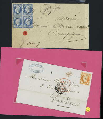 1850-1874, Sélection de 28 lettres et 2 devants dont