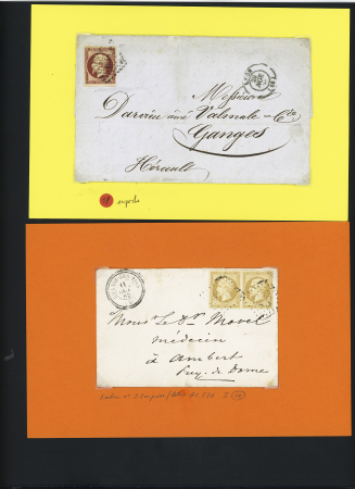 1850-1874, Sélection de 28 lettres et 2 devants dont