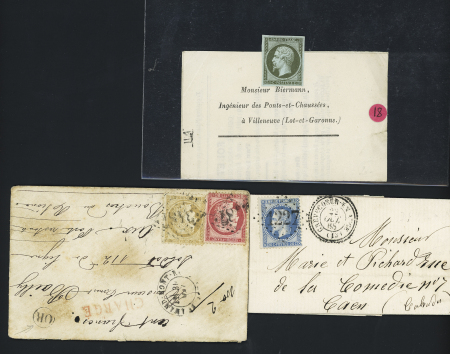 1850-1874, Sélection de 28 lettres et 2 devants dont