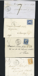 8 lettres dont 7 affranchies dont n°55 OBL CAD T16 "Anzin" (1876) sur CP précurseur. TB