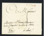 7 lettres de Cambrai dont 2 marques manuscrites "De Cambrai" (L n°1A - ind 15). TB
