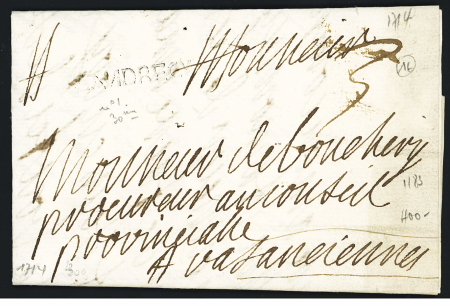 MP rouge "Landrecy" (1714 - L n°1), ind 18. TB