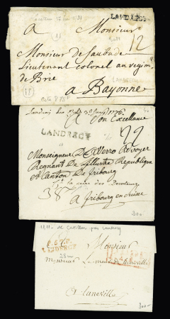 19 MP et lettres affranchies de Landrecies. Bon ensemble