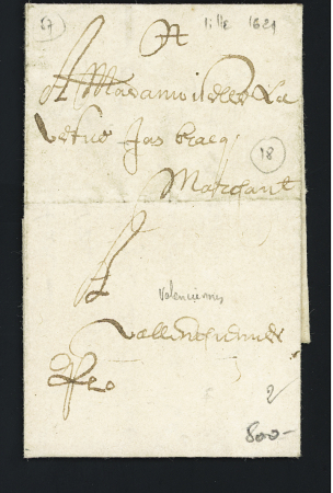 Lille : lettre de 1629. Certificat Pothion. TB