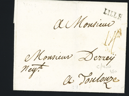 Petite MP "Lille" (L n°6, 1740), ind 15. TB