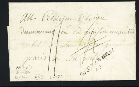 Marque type cursive "Deb de Lille" (L n°31 - 1793), ind 20