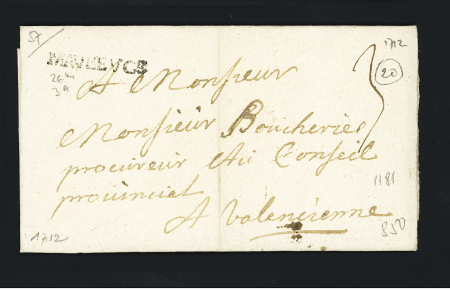 MP "Maubeuge" (L n°3A - 1712), ind 18, certificat Pothion. TB