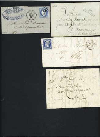 Merville : 9 plis dont convoyeur-station "Merville Arm. Ber" (1875). TB