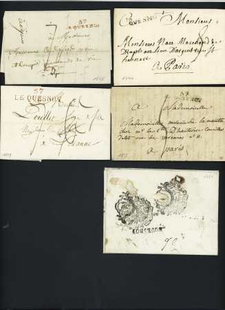 22 plis du Quesnoy dont MP "Le Quesnoy" (1795, avec certificat Pothion). TB lot