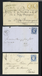 8 lettres de Raismes dont n°45 OBL GC 3077 + T16 et LST de 1854 avec cursive '57 Raismes" (ind 20 certificat Pothion). TB