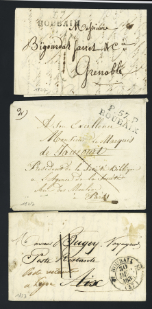 19 plis de Roubaix  dont n°54 + 64, Cérès + Sage sur carte postale précurseur et n°20, 4 pièces, OBL PC du GC 3218 + T15 Roubaix (1866) sur lettre. TB lot