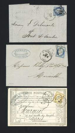 8 lettres avec convoyeurs stations + 6 convoyeurs lignes sur cartes postales - plupart du département du Nord. TB