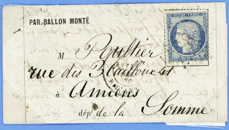 LA VILLE DE PARIS n°37 OBL étoile 8 + CAD "Paris R.