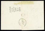N°46, 20c Bordeaux OBL PC du GC 1 + T17 Abbeville (20 mars 71) sur lettre pour Hallencourt (Somme) avec griffe noire "taxe allemande" (50mm - type d'Abbeville). TB