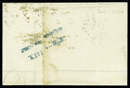 N°46 OBL PC du GC1 + T17 Abbeville (20 mars 71) sur lettre pour Neufchâtel en Bray avec griffe noire "taxe allemande" (50mm - type d'Abbeville) et taxe 10c au crayon rouge. TB