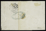 N°25, 3 pièces + 26 + 27 OBL PC du GC 85 + T17 Amiens (14 sept 71) sur lettre pour Abbeville. TB
