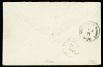 N°37 + 39 + 41 OBL GC 3572 + T17 "St Jean de Luz (64)" (13 sept 71) sur lettre pour Soultz Haut-Rhin avec taxe allemande 20 en noir façon manuscrite. TB