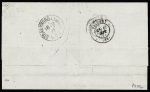 N°25 + 27 + 41 OBL GC 2145 + CAD "Lyon les Terreaux" (15 sept 71) sur lettre pour Strasbourg avec GC 2145 + CAD "Lyon les Terreaux" (15 sept 71) pour Strasbourg avec taxe allemande 20 façon manuscrite. TB