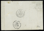 N°37 + 39 + 41 OBL GC 3156 + T17 Roanne (12 sept 71) sur lettre pour Montbéliard. Rare et TB