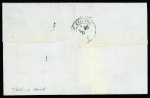 N°42, bande de 4, OBL GC 1307 + T17 Dijon Côte d'Or (18 avril 71) sur lettre pour Saint-Etienne. TB, cote Yvert 1700€