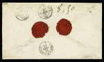 Alsace n°6 + 7 OBL CD "Metz" (9.6.71) sur lettre recommandée pour Lyon avec étiquette rouge "Recommandirt n°213" et taxe 4 manuscrite au recto. RR et TB