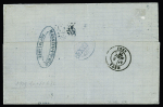 Alsace n°6 OBL CAD "Puttlingen" (8.8.71) + n°28 en paire OBL étoile bleue évidée sur lettre pour Paris. TB