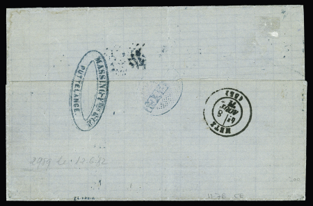 Alsace n°6 OBL CAD "Puttlingen" (8.8.71) + n°28 en paire OBL étoile bleue évidée sur lettre pour Paris. TB