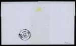 N°19, bande de 5 + n°37 OBL GC 3106 + T17 Remiremont (30.9.71) sur lettre pour Metz avec taxe 20 double trait en bleu. Rare et TB