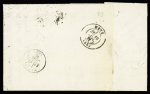 Alsace n°6 OBL CAD "Lemberg im Lothringen" (16.7.71) sur lettre en double port avec n°48, 40c orange Bordeaux, OBL idem. Seule pièce connue. TB