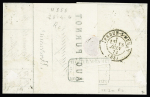 Lettre de Metz pour Verdun en double port avec Alsace n°6 en paire OBL CAD "Metz" (17.6.71) et n°31, 40c orange OBL losnge de points ambulant "SP2°".
