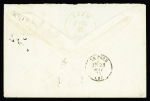 N°60 OBL losange de points "PC2°" ambulant + Allemagne n°17 OBL CAD "Metz" (22.5.72) sur lettre pour La Fère (Aisne) avec griffe encadrée rouge "affranchissement insuffisant" rayée à la plume. TB
