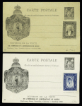 Joli lot d'entiers postaux : 8 entiers cartes postales 10c Sage avec repiquage visites du Tsar et de la tsarine (non comptés dans la cote) - CPRP 60c + 60c Pasteur rouge (pas F1) - CP 30c Semeuse brun-rouge TSC expo Sai