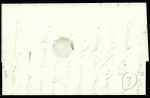 Lettre de Gênes pour Livourne (1841) avec cachet ovale noir "Administration des paquebots à vapeur français à Gênes". TB