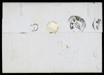 N°23 OBL GC 2240 + T15 "4 Marseille 4 (12)" (1864) sur lettre de Marseille pour Naples avec mention manuscrite "par le Capitole" et cachet ovale bleu "Giraud Frères". TB