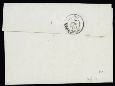 N°90 OBL CAD "Marseille L. de Philippeville" (1884) sur lettre pour Toulon (Salles n°553) répété à ôté. TB