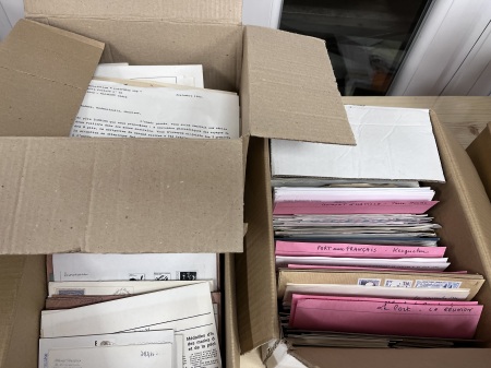 1973-1980 Lot de 3 boites de lettre et de documents,