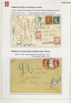 n°160 - 4 plis (2 entiers postaux) dont CP avec entier découpé non admis sur carte postale avec timbre-taxe n°33, 2 pièces. TB