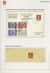 n°360 : entier carte postale TSC expo de Saint-Etienne OBL (SEC O1) - bande neuve (datée 919) (SEC O2) - on joint une bande d'expédition de documents administratifs AFF recto-verso. TB. Cote 210€+