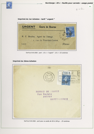 N°217, 25c sur 30c, Semeuse bleu, 3 pages d'exposition