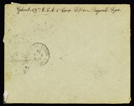 n°140 + 158, bande de 4 + n°170, 2 paires OBL CAD "Tresor et postes" (1924 - Beyrouth) sur lettre recommandée pour Limoges. TB