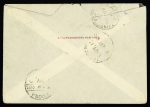 n°137 + 138 en paire OBL griffe encadrée "Paquebot" d'Adélaïde (Australie) pour Poona (Inde anglaise) sur lettre. TB