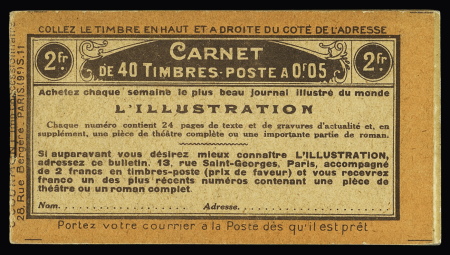 Carnet n°158 C2 (couverture L'Illustration). TB.  Cote 155€