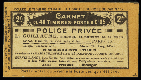 Carnet n°158 C2 (couverture Police Privée - série 11). TB. Cote 155€