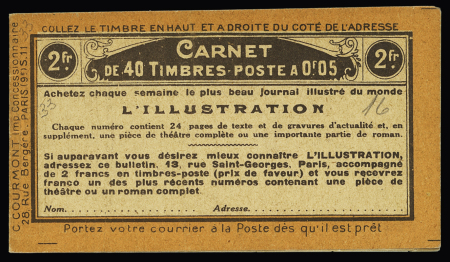Carnet n°158 C2 (couverture L'Illustration - série 11). TB.  Cote 155€