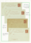 Ensemble spécialisé sur le 10c Semeuse camée rouge : paraoblitérés, millésimes, lettres (dont n°138 perforés "B.A") sur lettre à en-tête "La Buire Automobiles", roulettes sur raccords, entiers postaux, carnet A