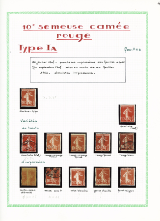 Ensemble spécialisé sur le 10c Semeuse camée rouge : paraoblitérés, millésimes, lettres (dont n°138 perforés "B.A") sur lettre à en-tête "La Buire Automobiles", roulettes sur raccords, entiers postaux, carnet A