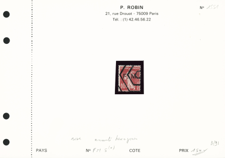 Ensemble spécialisé sur le 10c Semeuse camée rouge : paraoblitérés, millésimes, lettres (dont n°138 perforés "B.A") sur lettre à en-tête "La Buire Automobiles", roulettes sur raccords, entiers postaux, carnet A