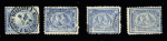 20pa Deep blue, one mint single plus three used singles
