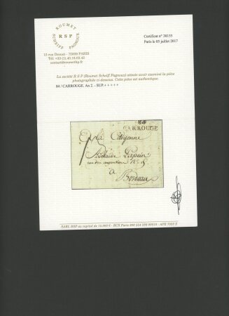 29. Juni 1794 - Carouge nach Bordeaux - Faltbrief mit