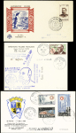 1950-1964, Lot de 5 lettres dont 3 avec timbres de